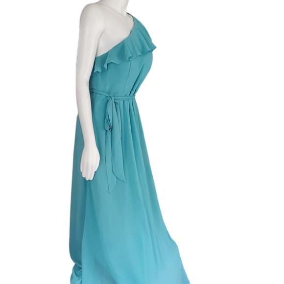 LEVKOFF Aqua Blue One Shoulder Floor-Length Bridesmaid/Prom Dress. Size … - Picture 5 of 14